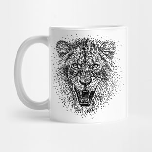 Pointillism Lion Mug